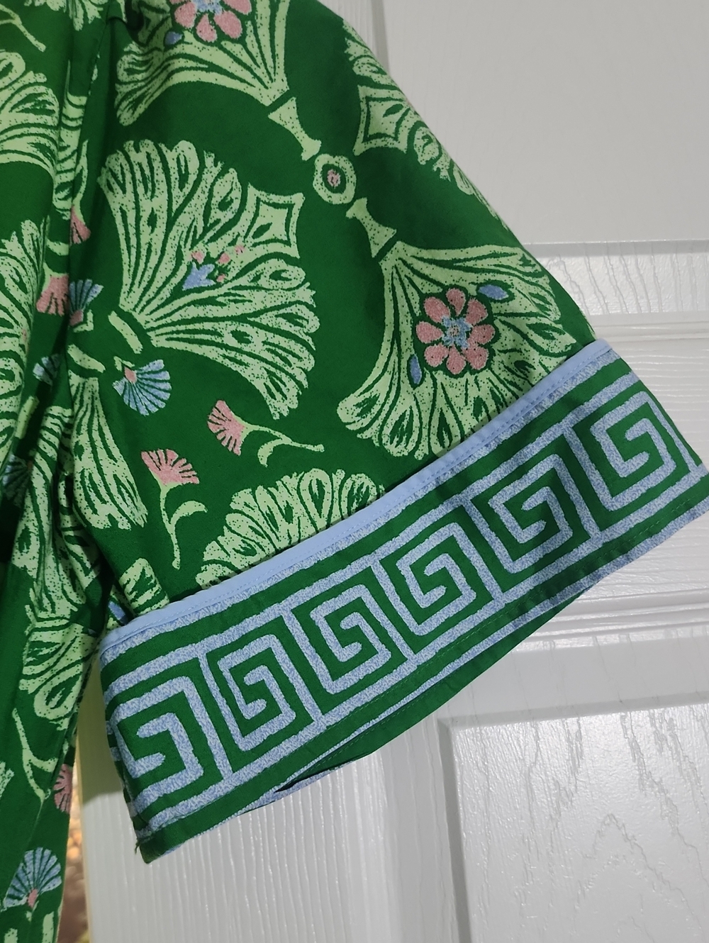 Crown And Ivy Green And Blue Print Dress Size L - Picture 4 of 12